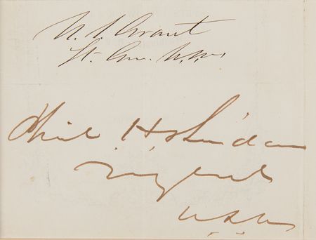 Lot #38 U. S. Grant and Philip H. Sheridan Signed Menu from Willard's Hotel - Dated to the Capture of Jefferson Davis - Image 3
