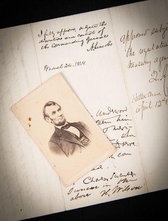 Lot #20 Abraham Lincoln Autograph Endorsement Signed as President (1864) - Approving a Sawmill for Jacksonville, Florida - Image 1