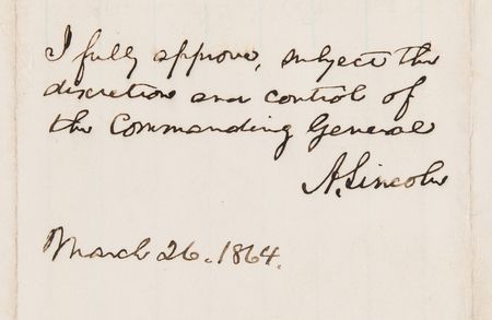 Lot #20 Abraham Lincoln Autograph Endorsement Signed as President (1864) - Approving a Sawmill for Jacksonville, Florida - Image 2