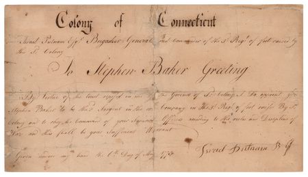 Lot #384 Israel Putnam Revolutionary War-Dated