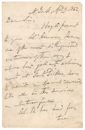 Lot #560 Winfield Scott Civil War-Dated Autograph Letter Signed to Secretary of War Edwin M. Stanton - Image 1