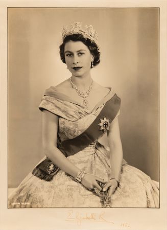 Lot #209 Queen Elizabeth II Oversized Signed Photograph (1953) - Image 1