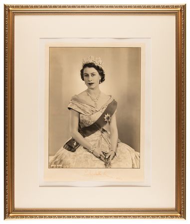 Lot #209 Queen Elizabeth II Oversized Signed Photograph (1953) - Image 2
