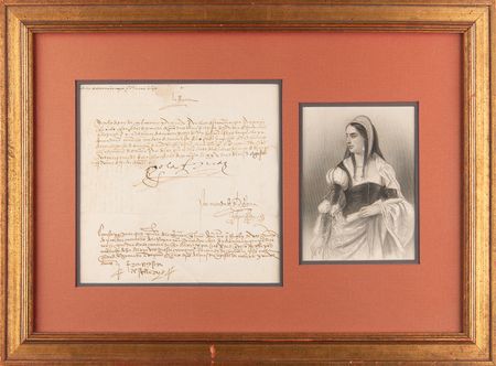 Lot #216 Queen Isabella Letter Signed - Image 1