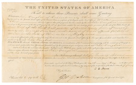 Lot #58 John Quincy Adams Document Signed as President - Image 1