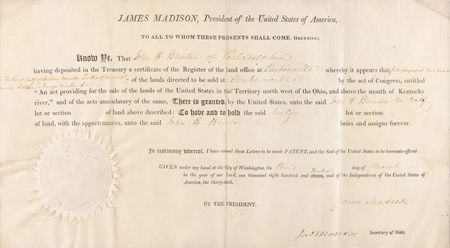 Lot #5 James Madison and James Monroe Document Signed as President and Secretary of State - Image 2