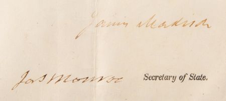 Lot #5 James Madison and James Monroe Document Signed as President and Secretary of State - Image 3