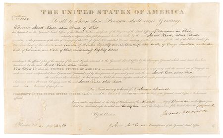 Lot #123 James Monroe Document Signed as President - Image 1