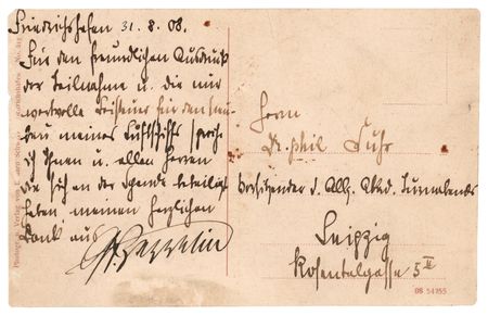 Lot #609 Ferdinand Graf von Zeppelin Autograph Letter Signed - Image 1