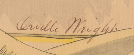 Lot #600 Orville Wright Signed Lithograph - 'The Wright Brothers 'Strange Contraption' Rises at Kitty Hawk, 1903' - Image 3