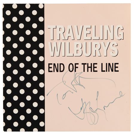 Lot #899 Traveling Wilburys: Tom Petty and Jeff Lynne Signed 45 RPM Single Record - 'End of the Line' - Image 1