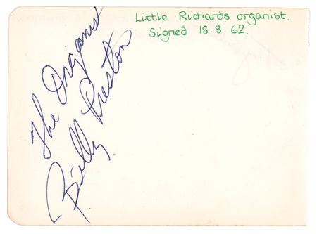 Lot #886 Billy Preston Signature - The organist