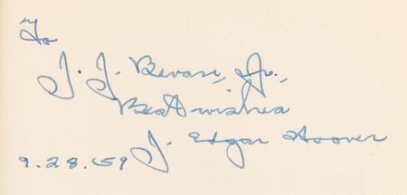 Lot #310 J. Edgar Hoover Signed Book - Masters of Deceit - Image 2