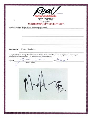Lot #868 INXS: Michael Hutchence Signature - Image 2
