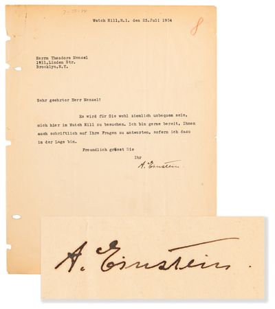 Lot #239 Albert Einstein Collection of (5) Typed Letters Signed, Dating to His Arrival in Princeton After His Self-Exile from Nazi Germany - Image 3