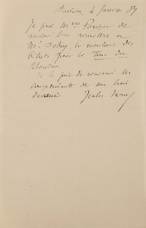 Lot #727 Jules Verne Autograph Letter Signed - Image 1