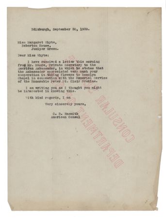 Lot #51 John F. Kennedy Typed Letter Signed on Memorial for a WWII Airman Killed While in Active Service with the Royal Air Force on September 8, 1939 - Image 4