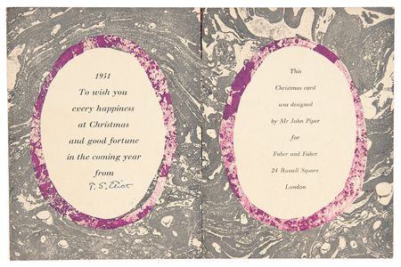 Lot #712 T. S. Eliot Signed Christmas Card - Image 1