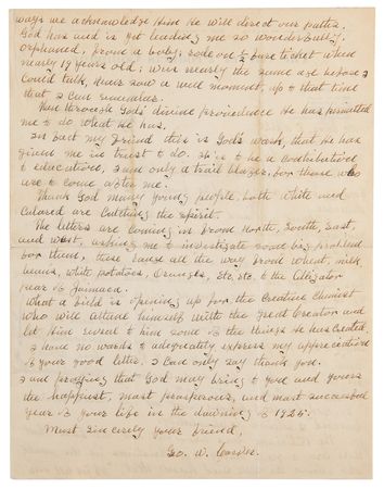 Lot #275 George Washington Carver Autograph Letter Signed on Religion and Agriculture - Image 2