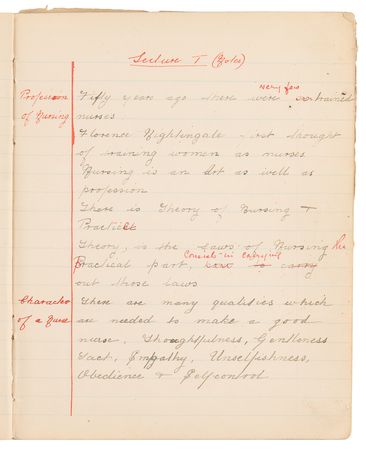 Lot #223 Edith Cavell Hand-Annotated and Initialed Nurse's Notebook - Image 4