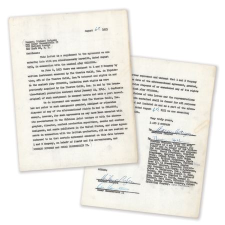 Lot #827 Rodgers and Hammerstein Document Signed for Oklahoma - Image 1