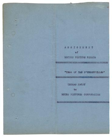 Lot #716 Thomas Hardy Document Signed for Tess of the d'Urbervilles - Image 2