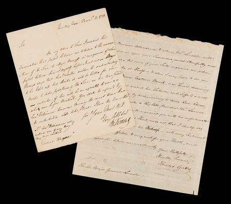Lot #385 Revolutionary War: Letters on the Fall (1779) and Evacuation (1782) of Charleston by Gen. Gates and Col. Simons - Image 1