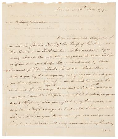 Lot #385 Revolutionary War: Letters on the Fall (1779) and Evacuation (1782) of Charleston by Gen. Gates and Col. Simons - Image 2