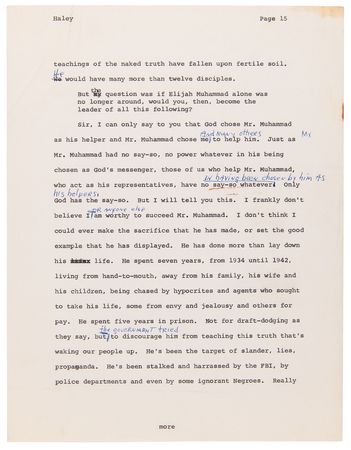 Lot #225 Malcolm X Hand-Corrected and Multi-Signed Draft for Alex Haley?s 1963 Playboy Interview - Signed ?Malcolm X? Three Times and ?MX? Five Times - Image 10