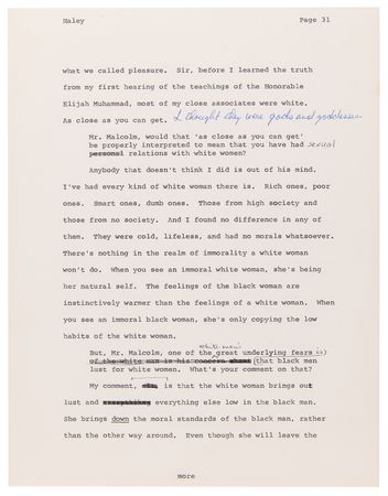 Lot #225 Malcolm X Hand-Corrected and Multi-Signed Draft for Alex Haley?s 1963 Playboy Interview - Signed ?Malcolm X? Three Times and ?MX? Five Times - Image 11