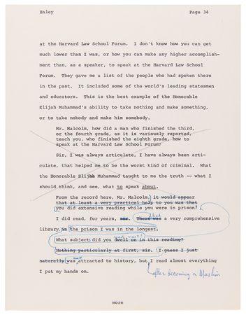 Lot #225 Malcolm X Hand-Corrected and Multi-Signed Draft for Alex Haley?s 1963 Playboy Interview - Signed ?Malcolm X? Three Times and ?MX? Five Times - Image 12