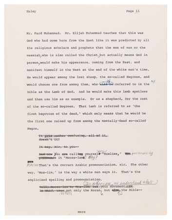 Lot #225 Malcolm X Hand-Corrected and Multi-Signed Draft for Alex Haley?s 1963 Playboy Interview - Signed ?Malcolm X? Three Times and ?MX? Five Times - Image 6