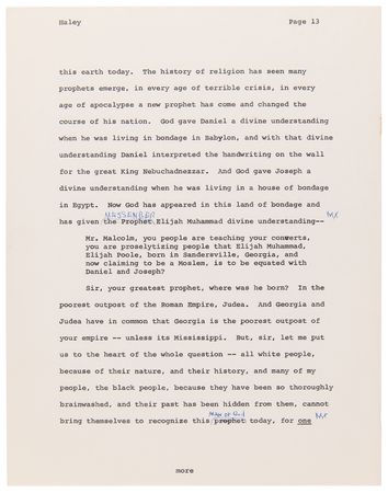 Lot #225 Malcolm X Hand-Corrected and Multi-Signed Draft for Alex Haley?s 1963 Playboy Interview - Signed ?Malcolm X? Three Times and ?MX? Five Times - Image 8