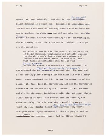 Lot #225 Malcolm X Hand-Corrected and Multi-Signed Draft for Alex Haley?s 1963 Playboy Interview - Signed ?Malcolm X? Three Times and ?MX? Five Times - Image 9