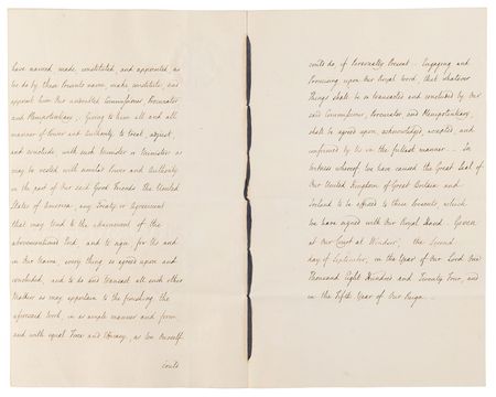 Lot #202 King George IV Document Signed for Negotiating a Treaty with the U.S. 