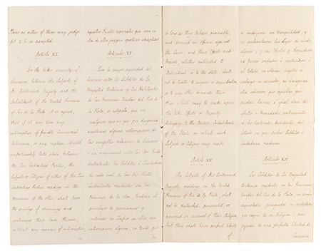 Lot #204 King George IV Document Signed for Treaty with Argentina, Supressing the Slave Trade and Allowing Religious Freedoms - Image 3