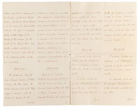 Lot #204 King George IV Document Signed for Treaty with Argentina, Supressing the Slave Trade and Allowing Religious Freedoms - Image 4