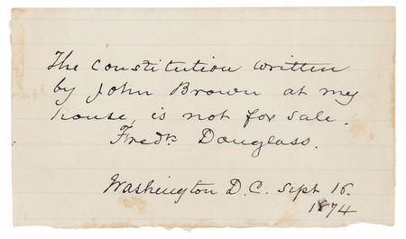 Lot #224 Frederick Douglass Historic Autograph