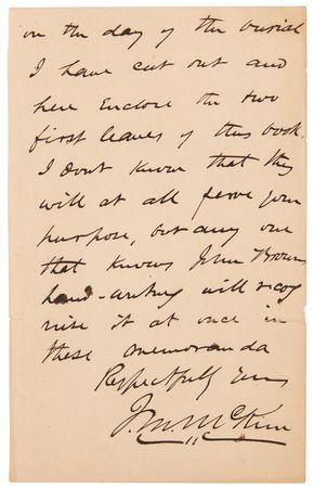 Lot #222 John Brown Handwritten Notebook Page: 