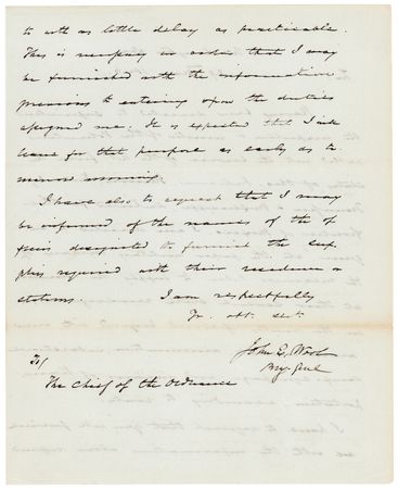 Lot #589 John E. Wool Autograph Letter Signed - Image 2