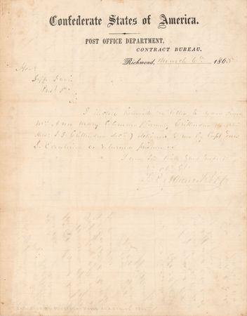 Lot #485 Jefferson Davis Autograph Endorsement Signed as Confederate President (1865) - Image 3