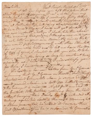 Lot #500 Nathanael Greene: Report Letter on the Battle of Guilford Court House: 