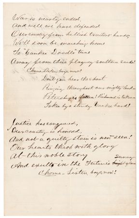 Lot #401 Union Soldier Song Lyrics - 'Richmond is Fallen!' - Image 2