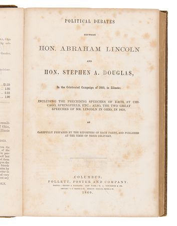 Lot #113 Lincoln-Douglas Debates (First Edition, Early Issue, 1860) - Image 3