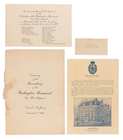 Lot #156 George Washington: Program for the Dedication of Newark Equestrian Statue (1912) - Image 1