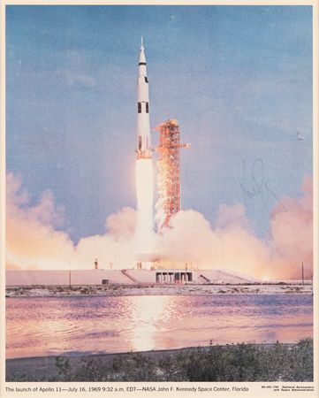 Lot #615 Neil Armstrong Signed Photograph of the Apollo 11 Launch - Image 1