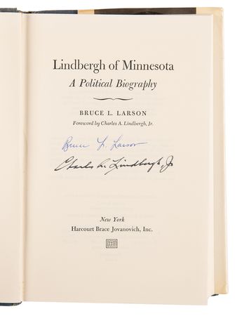 Lot #606 Charles Lindbergh Signed Book - Lindbergh of Minnesota - Image 4