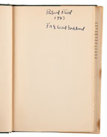 Lot #714 Robert Frost Signed Book - A Witness Tree - Image 4