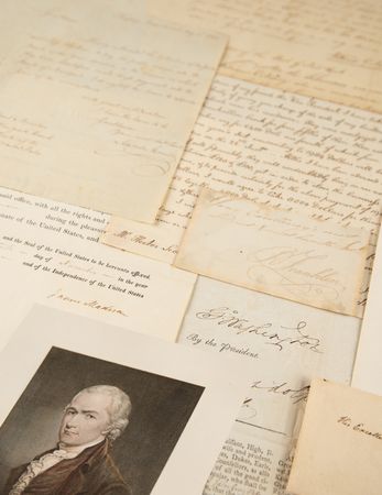 Lot #172 Constitution of the United States Complete Set of Signers (40) with Founding Fathers George Washington, Benjamin Franklin, Alexander Hamilton, and James Madison - Image 1