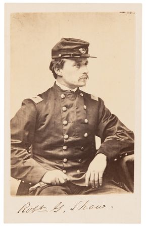 Lot #428 Robert Gould Shaw Signed Photograph - Rare Portrait of the Commander of the All-Black 54th Massachusetts - Image 1